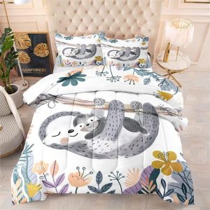 queen size sloth bedding set
