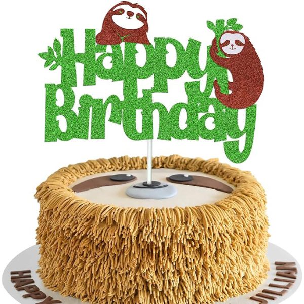 sloth birthday cake topper