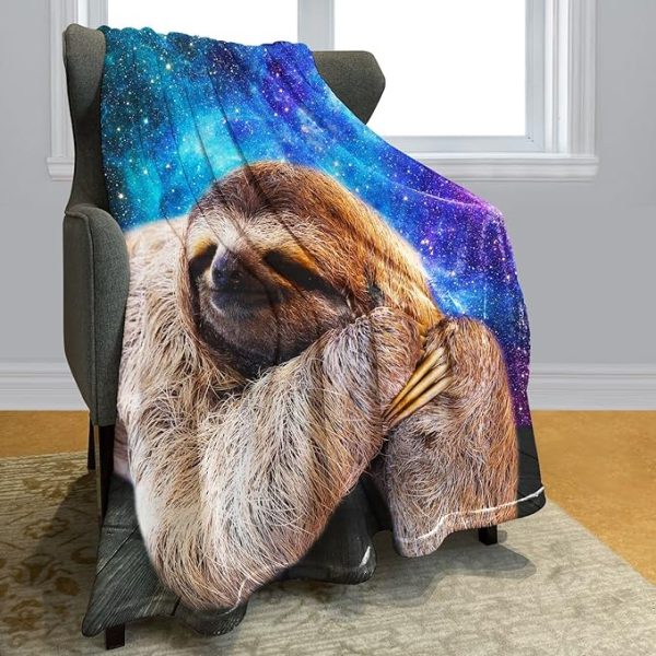 Sloth throw blanket on chair