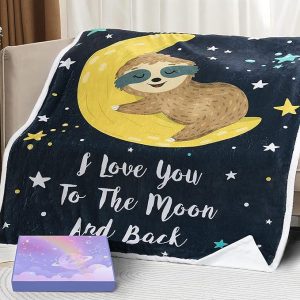 sloth on on the moon blanket