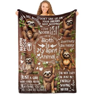 soft sloth flannel blanket