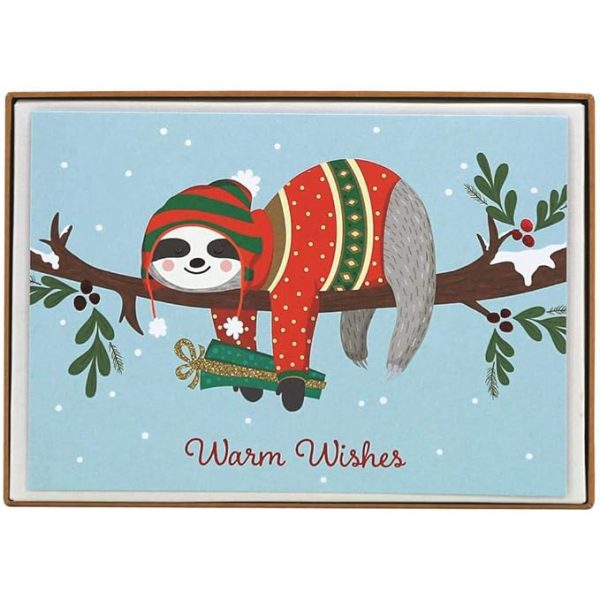 Warm Wishes Sloth Christmas Cards