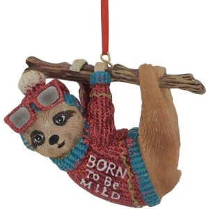 sloth christmas ornament