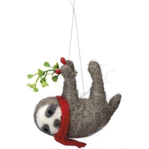 cute upside down hanging sloth ornament