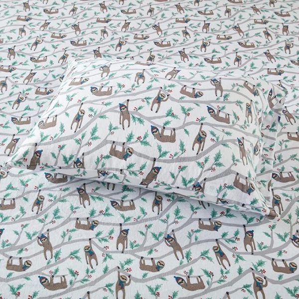 cold weather flannel sloth bed sheets