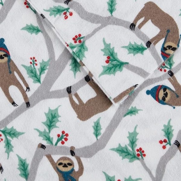 cold weather flannel sloth bed sheets