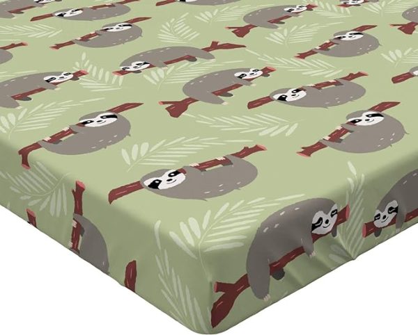 grey sloth fitted bed sheets