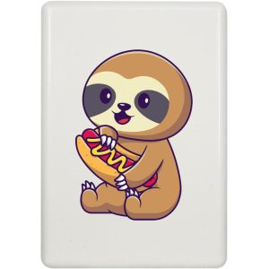 'Sloth with a Hotdog' Fridge Magnet