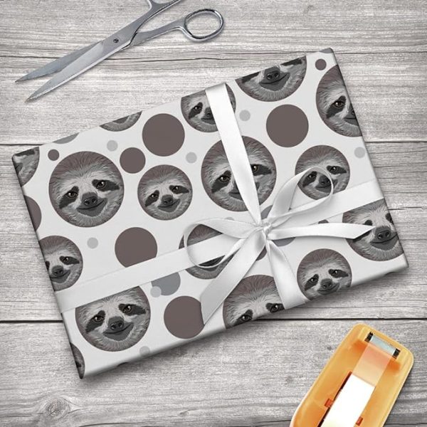 sloth gift wrapping paper roll