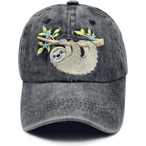 girls embroidered sloth ball cap