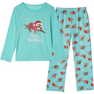 girls sloth pajama set