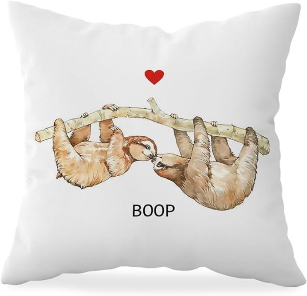 kissing sloths throw pillow