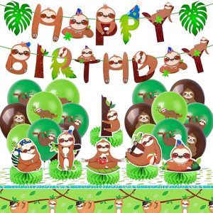 sloth birthday party decoration kit