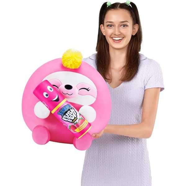 pink snackles sloth plush with candy