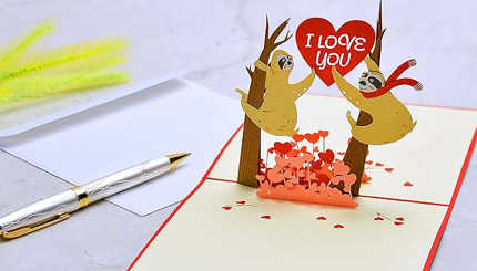 Sloth Pop-up Valentines Day Card
