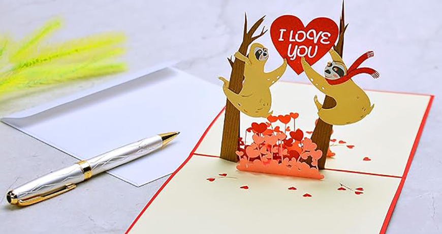 Sloth Pop-up Valentines Day Card