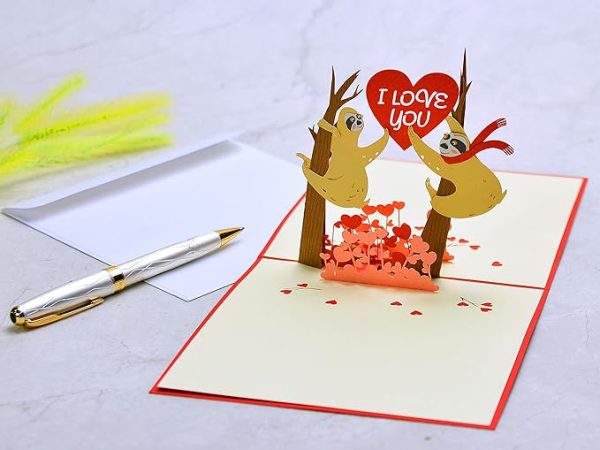 adorable sloth pop-up card