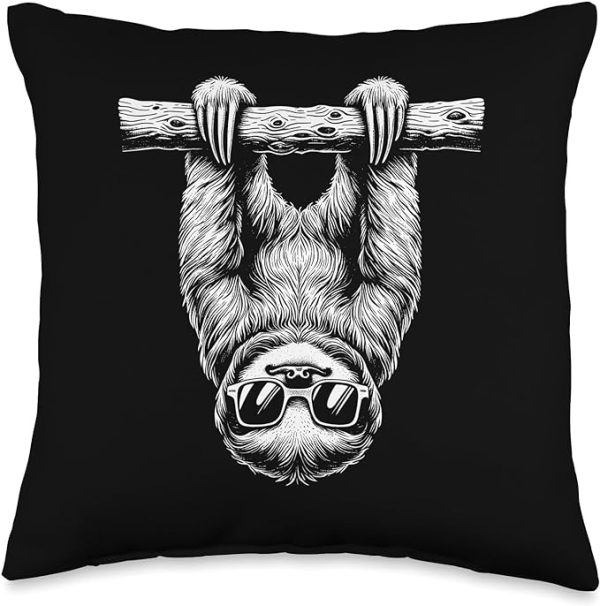 upside down hanging sloth throw pillow