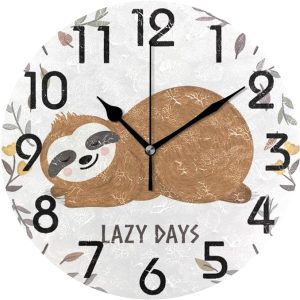 Lazy Days Napping Sloth Clock