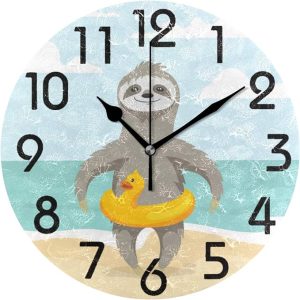 summer vacation sloth wall clock