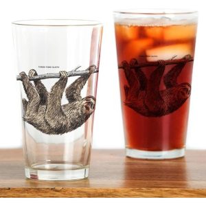 sloth beer pint glass