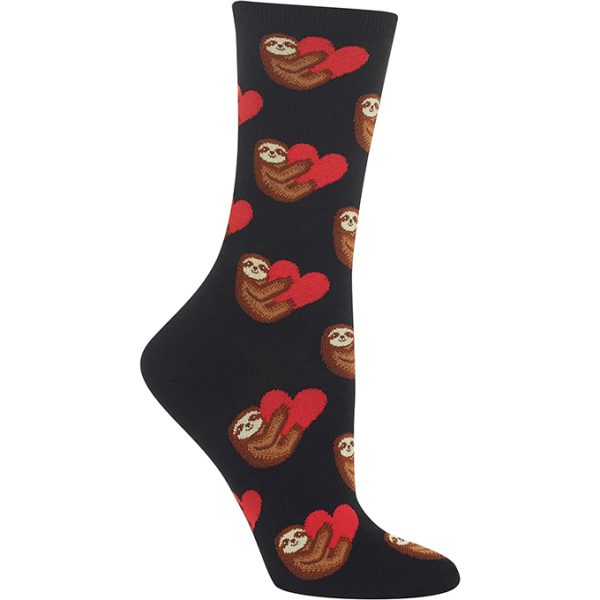 sloth hearts valentine's day socks