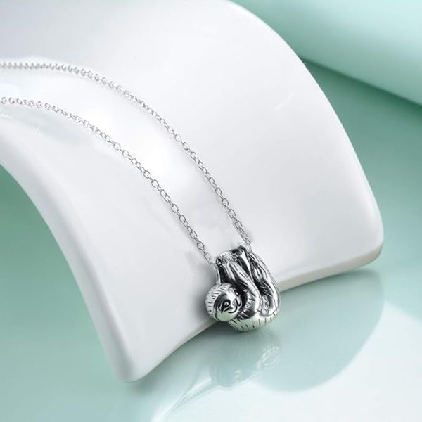sterling silver sloth necklace